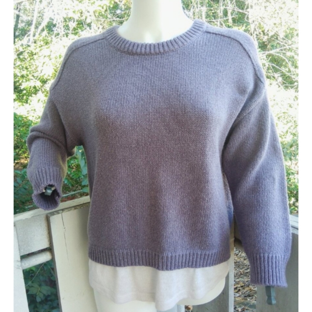 Brochu Walker Corbin Looker Layered Crewneck Sweater Preppy  XS